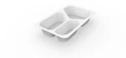 1/4 GN Menüschalen 263 x 161 x 45 mm Weiß 3-Teilung