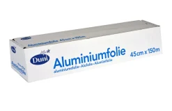 Aluminiumfolie, Abrollkarton 0,45 x 150 m, 12 µ Silber