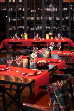 Bio Dunicel® Tête-à-Tête-Tischläufer 0,4 x 24 m Rot