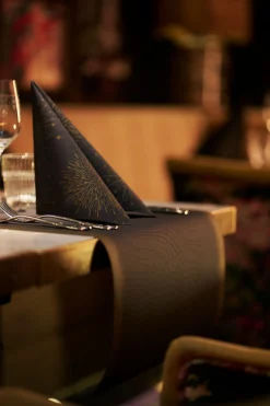 Bio Dunicel® Tête-à-Tête-Tischläufer 0,4 x 24 m Sparkly Black