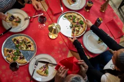 Bio Dunicel®-Mitteldecke 84 x 84 cm Stargazing Red