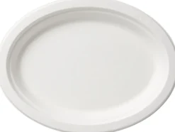 Bio Servierteller, Bagasse 32 cm Weiß