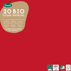 Bio Tissue-Serviette 40 x 40 cm Rot 3-lagig