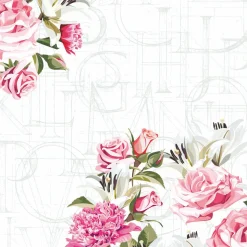 Bio Tissue-Serviette 33 x 33 cm Rose letters 3-lagig