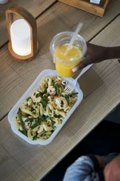 Biokunststoff Schale Take-Away 250 x 159 x 43 mm Weiß ungeteilt