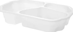 Biokunststoff Schale Take-Away 250 x 159 x 48 mm Weiß 3-Teilung