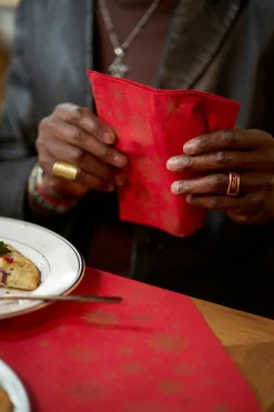 Classic-Serviette 40 x 40 cm Stargazing Red