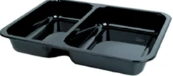 CPET-Schale 225 x 175 x 35 mm Schwarz 2-Teilung