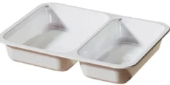 CPET-Schale 225 x 175 x 35 mm Weiß 2-Teilung