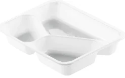 CPET-Schale 225 x 175 x 43 mm Weiß 3-Teilung