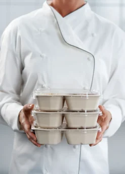 Deckel für PP-Menüschale HMR 221 x 154 x 14 mm Transparent