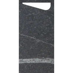 Duni Sacchetto®, Serviettentaschen, Tissue 8,5 x 19 cm MARBLE BLACK