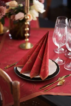 Dunicel® Mitteldecke 84 x 84 cm Golden Grace Bordeaux