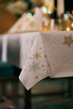 Dunicel® Tischdecke 138 x 220 cm Snowstars White