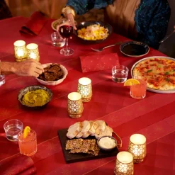 Dunicel® Tête-à-Tête-Tischläufer 0,4 x 24 m Rhombus Bordeaux