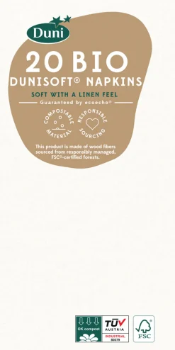 Dunisoft® Serviette 38 x 38 cm Weiß