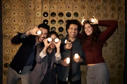 LED -Kerzenhalter Bright 10,5 x Ø 7,5 cm Braun