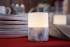 LED -Kerzenhalter Bright Onyx 105 x Ø 75 mm Granite Grey