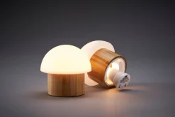 LED -Kerzenhalter Brother Bambus 105 x Ø 110 mm Weiß