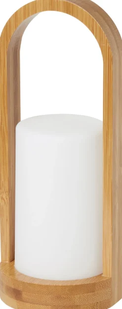 LED -Kerzenhalter Easy Bambus 240 x Ø 100 mm Weiß