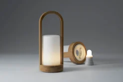 LED -Kerzenhalter Easy Bambus 240 x Ø 100 mm Weiß