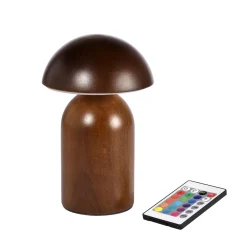 LED Lamp Cordless Amanita 18 x Ø 12 cm 19 Std. Braun