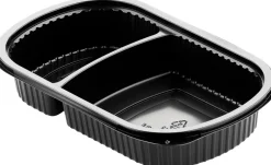 Menübox 240 x 150 x 40 mm Schwarz 2-Teilung