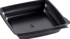 Menübox, quadratisch 197 x 197 x 44 mm Schwarz ungeteilt