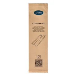 Messer, Gabel, braune Serviette 16/16,5 cm Natürlich