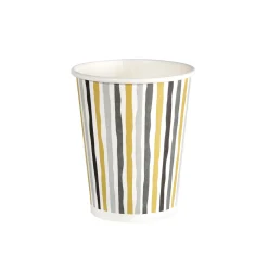 Pappbecher 24 cl Stripes Black and Gold