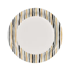 Pappteller Ø 22 cm Stripes Black and Gold