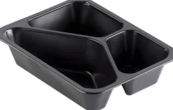 PP-Schale Caterline 227 x 178 x 50 mm Schwarz 3-Teilung
