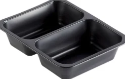 PP-Schale Caterline 227 x 178 x 50 mm Schwarz 2-Teilung