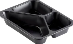 PP-Schale Caterline 227 x 178 x 40 mm Schwarz 3-Teilung