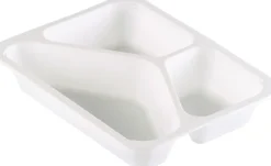 PP-Schale Caterline 227 x 178 x 40 mm Weiß 3-Teilung