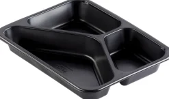 PP-Schale Caterline 227 x 178 x 32 mm Schwarz 3-Teilung