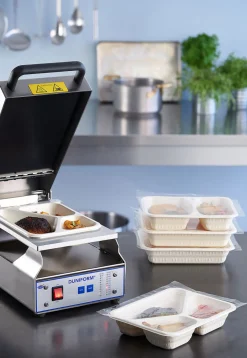 Schale Faser 227 x 178 x 45 mm Natürlich 2-Teilung