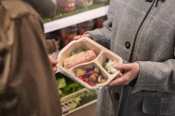 Schale Take-away 250 x 159 x 48 mm Braun 3-Teilung