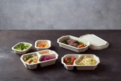 Schale Take-away 250 x 159 x 45 mm Braun 2-Teilung