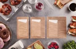 Snack Sacchetto mit weißer 2-lg. Serviette 143 x 210 mm Braun