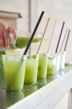 Strohhalme 21 cm x Ø 6 mm Schwarz