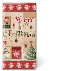 Taschentücher 21,5 x 22 cm Country Xmas