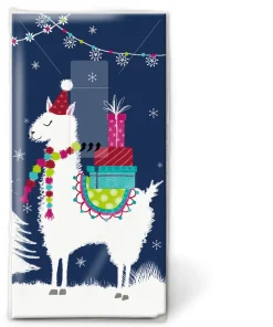 Taschentücher 21,5 x 22 cm Lama Xmas