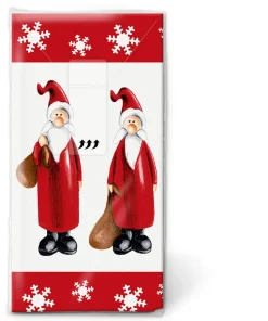 Taschentücher 21,5 x 22 cm Off To Work Red/White