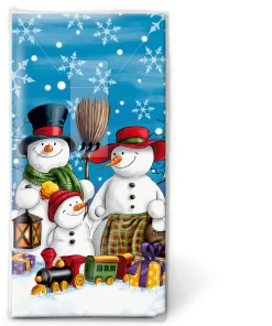 Taschentücher 21,5 x 22 cm Snowman Family