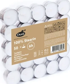 Teelichte, 6 Std. Stearin Ø 39 mm 6 Std. Weiß