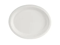 Teller, oval Braun 32 cm Weiß