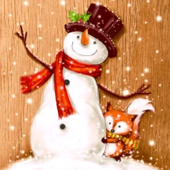 Tissue-Serviette 24 x 24 cm Cheery Snowman 3-lagig