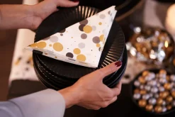 Tissue-Serviette 33 x 33 cm Festive Bubbles Black 3-lagig