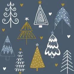 Tissue-Serviette 33 x 33 cm Fun trees Blue 3-lagig